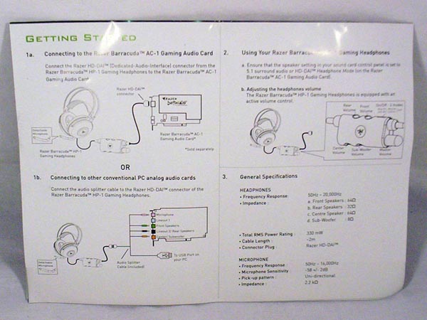 Razer Barracuda HP-1 8 Channel Gaming Headphones Headphones, Razer 3