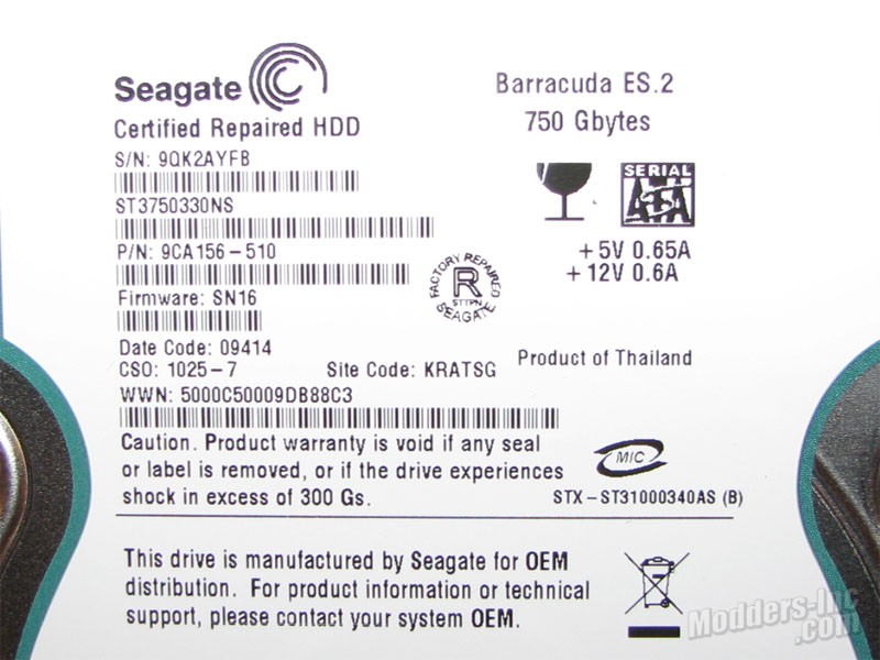 Seagate Barracuda ES.2 750GB Hard Drive Barracuda, Hard Drive, Seagate 4