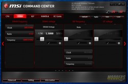 Command Center DRAM and IGP voltages