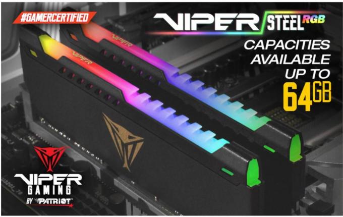 VIPER GAMING Release High Capacity VIPER STEEL RGB Memory Modules and Kits ddr4, Memory, Patriot Viper 2