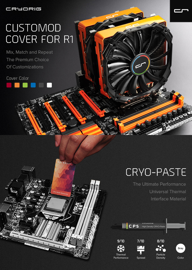 CRYORIG Announces New Line Of CUSTOMOD Covers And CRYO Paste PR Modders Inc