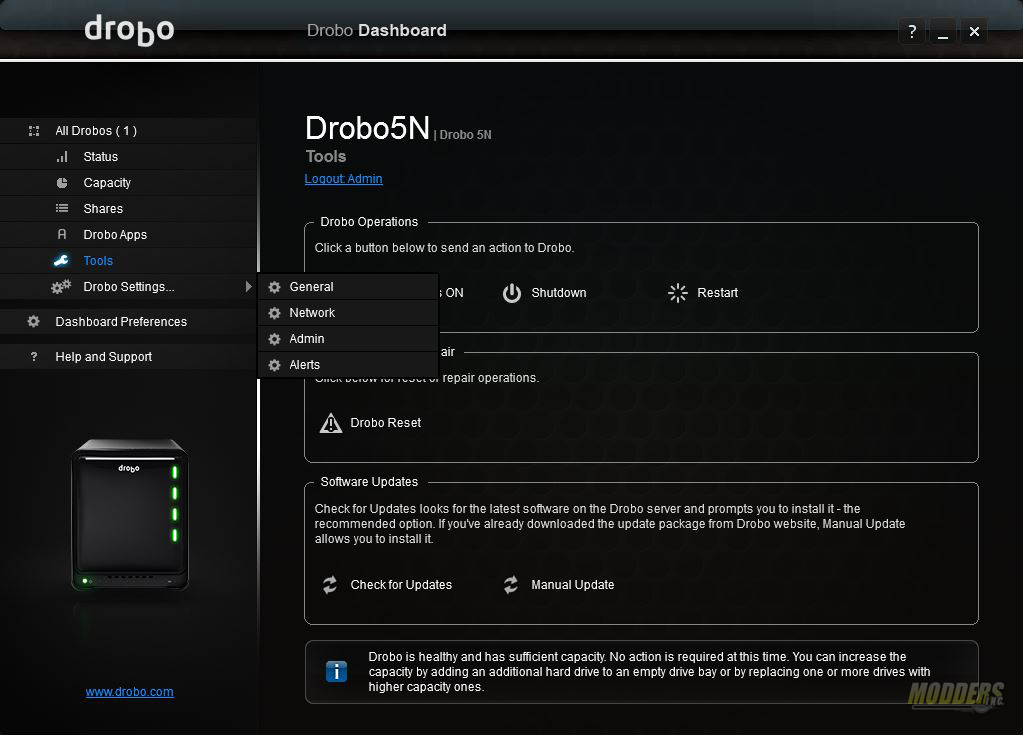 drobo dashboard for mac cannot see the interface
