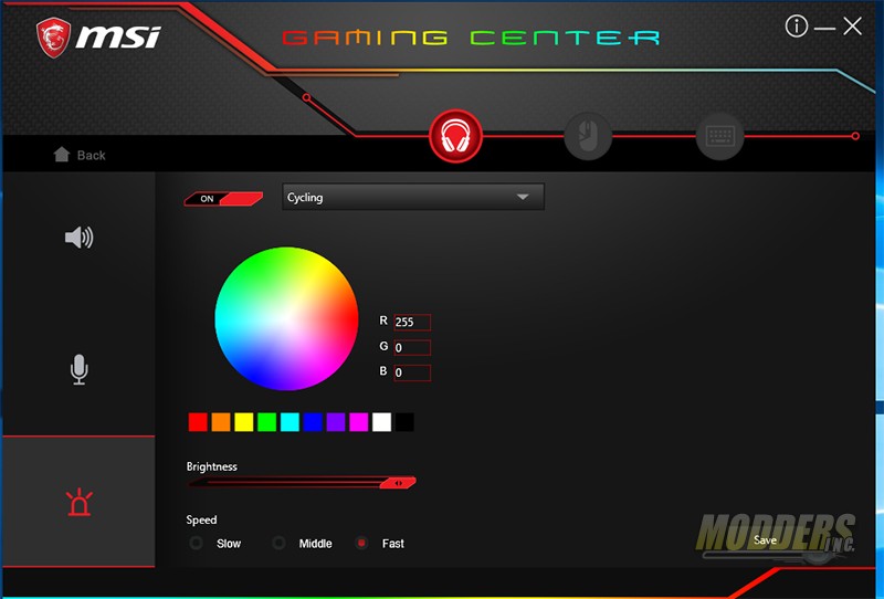 msi gaming control center