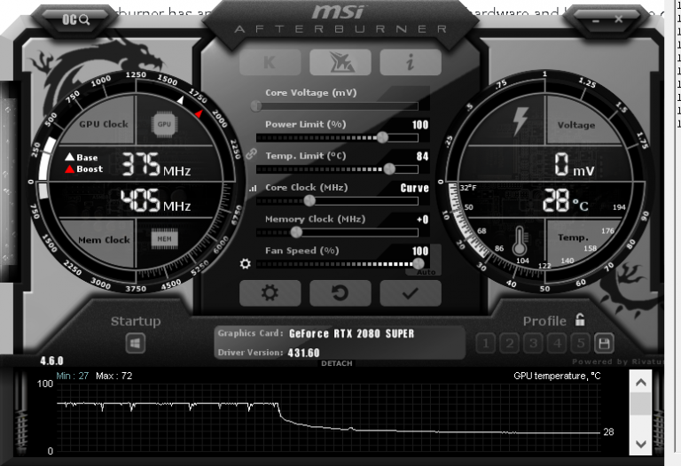 Разгон 2080 super msi afterburner